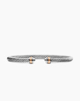 Classic Cable Bracelet in Sterling Silver with 18K Rose Gold, 4mm